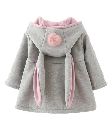 TMEOG Cute Rabbit Ears Cloak Hooded Coats for Baby Girls | 2-3 Years Grey - Buy Online on SooperMarket.com