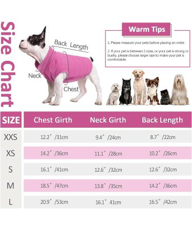 Pink Dog Fleece Vest with Turtleneck for Small Medium Dogs - Winter Jacket with Leash Hole - Buy Online on SooperMarket.com