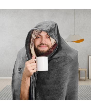Yajexun USB Heated Hoodie Ceiling Scarf - Fast Warming Electric Overfent with 3 Levels Soft Flannel Intelligent Control for Shoulder & Back - Women's Gray - Buy Online on SooperMarket.com