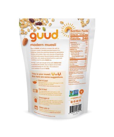GUUD Athlete Fuel Organic Muesli Cereal 12oz - Oats, Raisins, Almonds, Flax Seeds, Cashews, Pumpkin Seeds - Vegan, Non-GMO, Kosher - Pack of 1 - Buy Online on SooperMarket.com