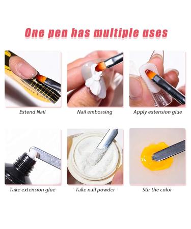 Kalolary Dual-Ended Poly Gel Brush Set - 2PC Acrylic Nail Extension Tools (Black + Pink) | Perfect for UV Gel & Nail Art - Buy Online on SooperMarket.com