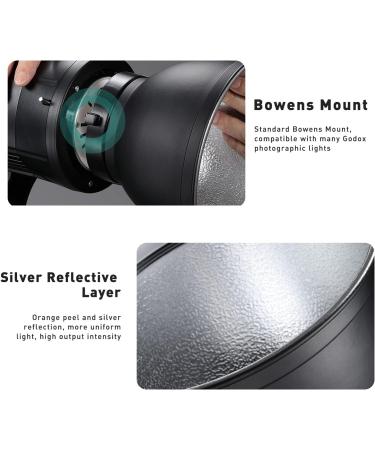 Godox AD-R6 7 Bowens Mount Standard Reflector with Umbrella Hole for Strobe Flash Monolights - Buy Online on SooperMarket.com