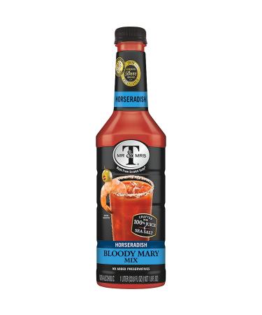 Mr & Mrs T Horseradish Bloody Mary Mix - 1L Bottles (Pack of 12) | Premium Cocktail Mixer - Buy Online on SooperMarket.com