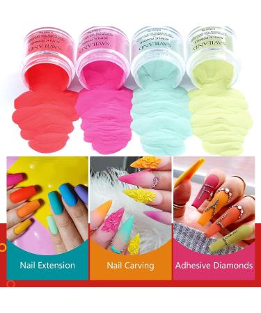 Saviland 20 Colors Acrylic Powder Set - Summer Series Nail Kit for Professional Acrylic Nails - Rainbow Polymer Powder for Extension and Carving - B-Chocolate and Rainbow - Buy Online on SooperMarket.com