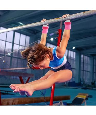 Abeillo 2 Pink Gymnastics Grips Wristbands Set for Girls - Kids Hand Grips for Gymnastic Bar Palm Protection and Wrist Support - Youth Sports Accessories for Workout and Exercise - Buy Online on SooperMarket.com