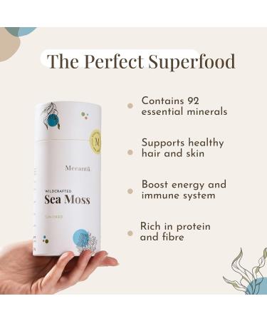 Mecantu Raw Sea Moss (Irish Sea Moss) - Ethically Sourced & Eco-Friendly | Create Healthy Vegan Food Drinks Sea Moss Gel and Sea Moss Powder | 2+ Months Supply (100g) main - Buy Online on SooperMarket.com