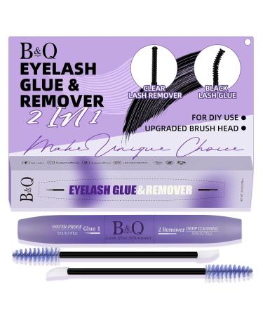 B&Qaugen Lash Cluster Glue & Remover - Strong Hold DIY Lash Extension Adhesive & Clear Oil Remover - 10ML Cluster Lash Bond (Black - Buy Online on SooperMarket.com