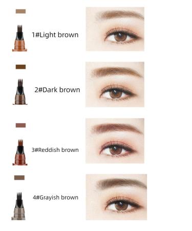 Long-Lasting Waterproof Eyebrow Microblading Pen | Grayish Brown | 4 Point Brow Pen for Natural, Smudge-proof Eye Makeup - Buy Online on SooperMarket.com