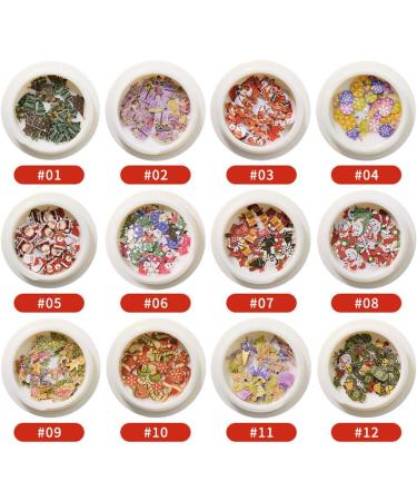 Santa Tree Snowflake Art for Nail Christmas DIY Claus 12 Colorful Supplies Decorations Boxes - Buy Online on SooperMarket.com