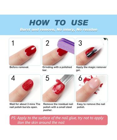 Gel Remover for Nails - 15ML Professional Gel Nail Polish Remover with Cuticle Pusher and Nail Polish Scraper Soak-Off Gel Nail Polish Kit Quick & Easy Peel Off Nails Polish In 2-5 Minutes 01 - Buy Online on SooperMarket.com
