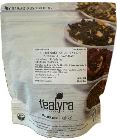 Tealyra - Ripe Pu'erh Tea - 5 Years Aged Loose Leaf - 100% Pure - Caffeine Level High - Aged Black Tea Pu Er - 400g (14-ounce) 400-gram - Buy Online on SooperMarket.com