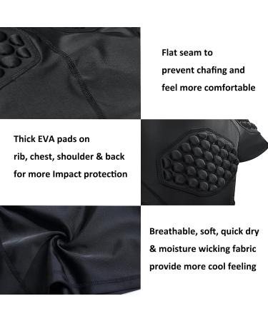 Topeter Padded Football Shirt for Youth | Compression Rib Protection - XL Pure Black - Buy Online on SooperMarket.com