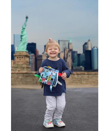 The Learning Lovey City Baby Crinkle & Teething Tag Square Tummy Time Stroller Toy 8x8 inch (New York City) - Buy Online on SooperMarket.com