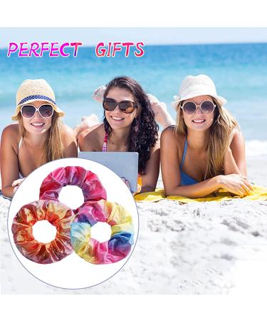 24-Piece Metallic Scrunchies - Shiny Mermaid Hair Ties for Women & Girls | Colorful Elastic Ponytail Holders - Neon Hair Accessories - Buy Online on SooperMarket.com