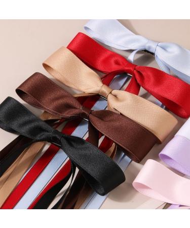 Hair Clip Bow Y2K Style Balletcore Long Bow Flat Clips Balletcore Hairpin Bow Elegant Hair Clip for Bunches D type 6 piece set - Buy Online on SooperMarket.com