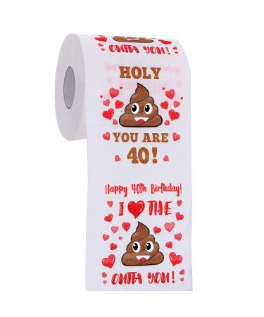 40th Birthday Gifts for Men and Women - Happy Prank Toilet Paper - 40th Birthday Decorations, Party Supplies Favors - Funny Gag Gifts Novelty Bday Present for Him, Her, Friends - 380 Sheets & 3 Layers