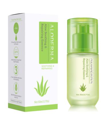 Aloderma Soothing Facial Serum with 85% Organic Aloe Vera - Calming Serum for Sensitive Skin with Natural Botanicals - Pure Aloe Vera Serum for Face - Lightweight Skin Calming & Nourishing Face Serum