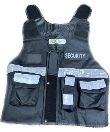 High Visibility Tactical Vest | Security Service Vest - Black | International Shipping Available - Buy Online on SooperMarket.com