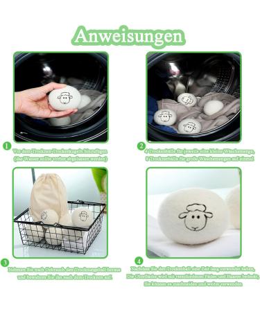 Luckaide 8-Piece Wool Dryer Balls for Tumble Dryers | 100% Natural Reusable Dryer Balls for Down Jackets & Tennis Ball Drying | Eco-Friendly Laundry Solution - Buy Online on SooperMarket.com