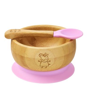 bamboo bamboo X Peppa Pig Baby and Toddler Suction Bowl for Feeding and Weaning | Outstanding Suction | Bamboo Baby Suction Bowls from 6 Months (Peppa Pig)