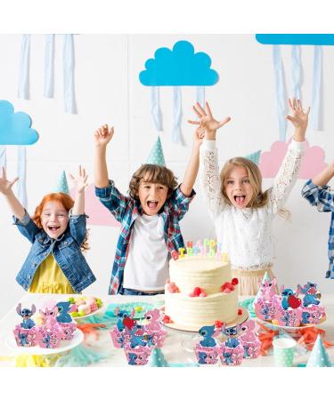 Pink Stitch Cake Cupcake and Wrappers Paper Wraps Decoration Supplies Stitch Cupcake Topper for Kids Birthday Party (Pink) - Buy Online on SooperMarket.com