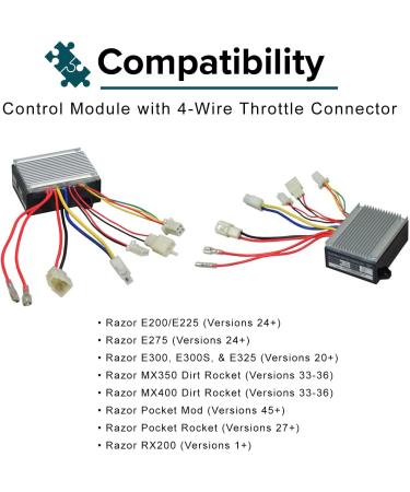 AlveyTech ZK2430-D-FS Control Module for Razor MX350/MX400 (V33+) - Replacement Controller for Electric Scooters & Dirt Bikes - Buy Online on SooperMarket.com