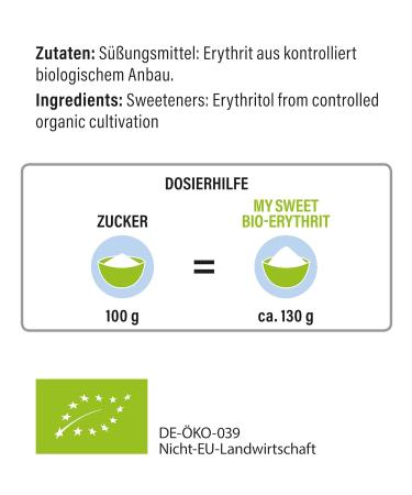 MySweet Bio-Erythrite - Calorie-Free Organic Sugar Alternative 440g Sustainable & Additive-Free - Buy Online on SooperMarket.com