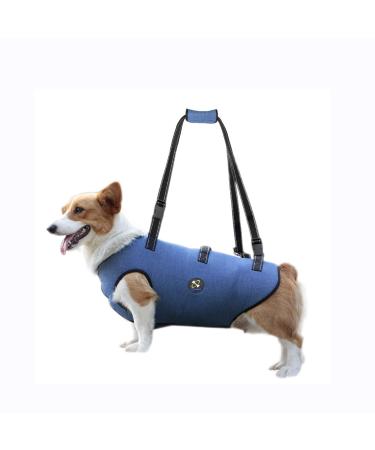 COODEO Dog harness lifting belt for pets support and rehabilitation adjustable padded breathable straps for old disabled people joint injuries (blue m) m blue
