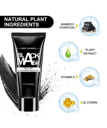 Blackhead Remover Mask | Charcoal Peel Off Facial Mask - Deep Cleansing & Pore Purifying for All Skin Types | 60g - Buy Online on SooperMarket.com