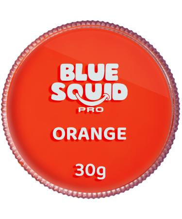 Blue Squid PRO Face Paint - Classic Orange (30gm) Professional Water Based Single Cake Face & Body Paint Makeup Supplies for Adults Kids Halloween Facepaint SFX Water Activated Face Painting