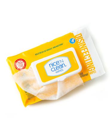 Nice 'N Clean Disinfecting Surface Wipes 72ct | Cleans & Disinfects Home & Kitchen Surfaces | Lemon Scent 72 Count (Lemon Scent)