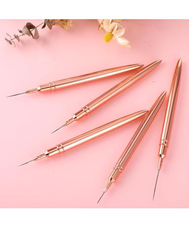 WLLHYF 5Pcs Nail Art Liner Brushes Painting Nail Art Brushes for Long Lines Details Fine Drawing Nail Dotting Drawing Tool Set 7mm/9mm/11mm/15mm/25mm(Gold - Buy Online on SooperMarket.com