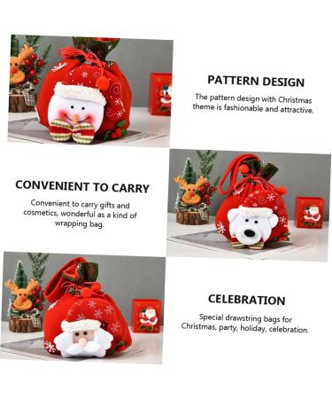 Anneome Pouch 3pcs Christmas Bag Candy Bags Christmas Tree Hanging Ornament Doll Wrapping Bags Drawstring Bag - Buy Online on SooperMarket.com