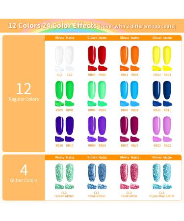 Poly Nail Gel Kit with 36W UV/LED Lamp - Ohuhu 12 Colors Professional Poly Gel Kit for Nail Extension - Rainbow Color DIY Nail Art - Great Gift for Girlfriend, Mother - Buy Online on SooperMarket.com