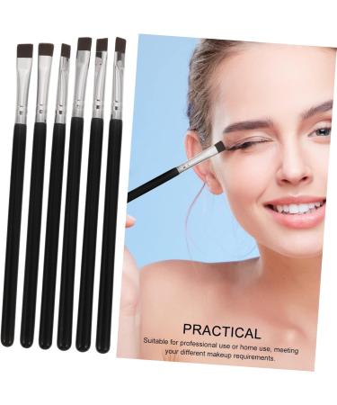 CANIGHT 6pcs Flat Eyebrow Brush Eyeliner Tool Eyeshadow Brush Eye Lash Brush Eye Brush Black Wooden Handle - Buy Online on SooperMarket.com
