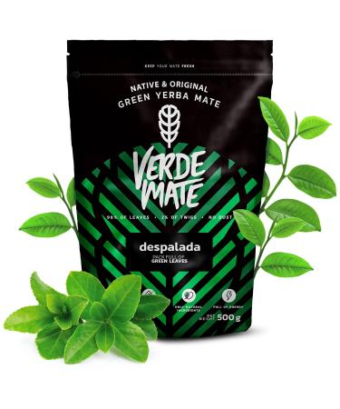Verde Mate Green Despalada 0.5 kg | Fine yerba mate without additives | Green and devoid of bitterness | Full of natural caffeine | Yerba Mate tea from Brazil 500 g | Air-dried