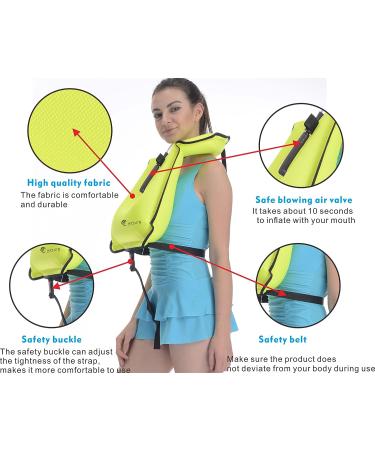 Adjustable Inflatable Snorkel Vest for Adults and Kids - Green | Water Sports Safety Gear | SOLY - Buy Online on SooperMarket.com