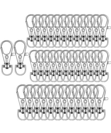 IPXEAD 100PCS Key Chain Clip Hooks, Swivel Clasps Lanyard Snap Hook, Keychain Hooks for Lanyard Key Rings Crafting silver Silver 1.4incnhes/100Pack
