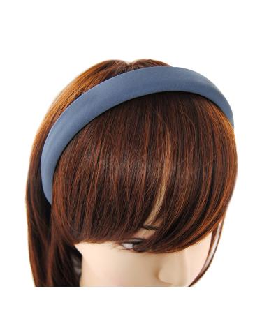 axy Headband with Fabric Padded Candy Colours Beautiful Women's Headband Hair Accessories Hair Band HRK7 (Denim Blue)