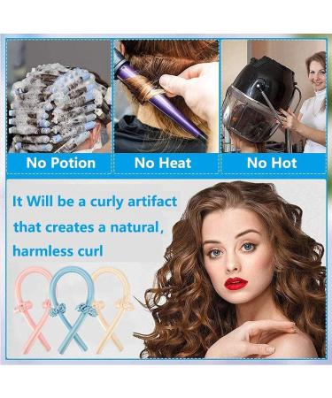 Heatless Curls Headband No Heat Wave Curlers Styling Tools for Long Medium Hair Make Soft And Shiny Pink1 - Buy Online on SooperMarket.com