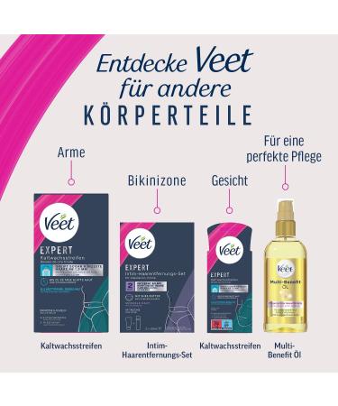 Veet Expert Cold Wax Strips for Body & Legs - Sensitive Skin Hair Removal - 10 Double Strips (20 Stripes) - International Shipping Available - Buy Online on SooperMarket.com