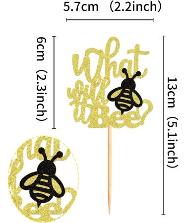 Cyodoos 24Pcs Bee Cupcake Toppers What Will It Bee Cake Decorations for Bee Theme Baby Shower Kids Boys Girls Birthday Party Decoration Supplies Bee5 - Buy Online on SooperMarket.com