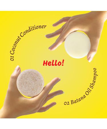 Batana Oil Shampoo & Conditioner Bar Set - Hair Growth Thickening & Anti Hair Loss - Silicone & Sulfate Free - Hibiscus Scent - Buy Online on SooperMarket.com