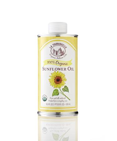 La Tourangelle Organic Sunflower Oil, 16.9 fl.oz. Tin Can (Pack of 3) (Packaging may Vary)