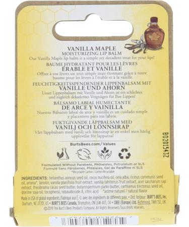 Burt's Bees Vanilla Maple Lip Balm 4.25g - 100% Natural Moisturising Formula - Buy Online on SooperMarket.com