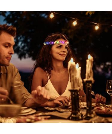 20-Piece LED Flower Crowns Headbands for Women - Light Up Garlands for Wedding, Beach Party, Halloween & More - Buy Online on SooperMarket.com