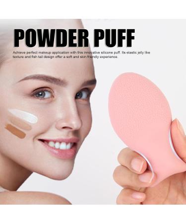 Silicone Makeup Puff Elastic Fish Tail Shape Powder Puff Beauty Tools Reusable for Wet And Dry - Buy Online on SooperMarket.com
