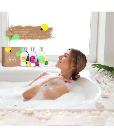 Autumn Shower Foaming Milk Bath Set with Epsom Salt & Essential Oils - 3 Pack, 39 fl oz - Rose Water, Lemon Verbena, Eucalyptus Mint - Bubble Bath for Men and Women - Buy Online on SooperMarket.com