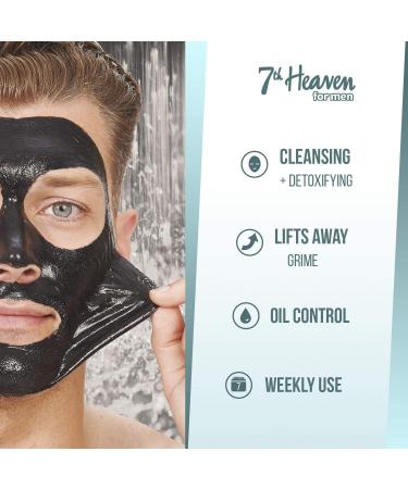 Montagne Jeunesse 7th Heaven Activated Charcoal Black Clay Peel Off Face Mask for Men Cleanse and Detoxify Lifts Away Grime Oil Control - Buy Online on SooperMarket.com
