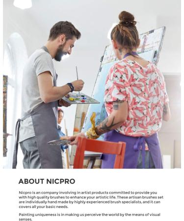 Nicpro Detail Paint Brushes 5 PCS Extra Fine Tip 000 - Professional Miniature Painting Set for Watercolor, Oil, Acrylic - Rose Gold - Buy Online on SooperMarket.com